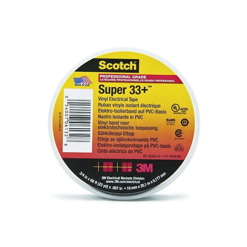 Cinta 3M Aislante Scotch Super 33 - 19 mm x 20 mts