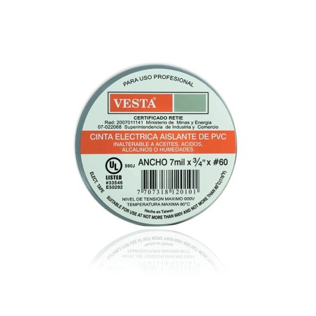 Cinta Aislante Gris 18 mts - 20 yardas - 18mm - 3/4