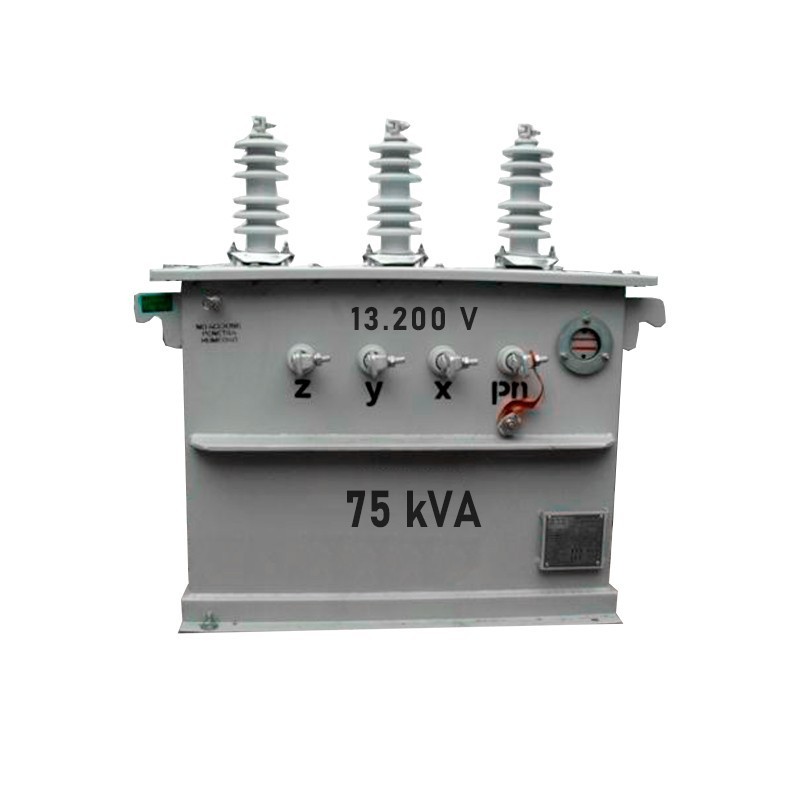 Transformador Trifasico en Aceite de 75 KVA - 13.200 v - 208 - 120 v Plena